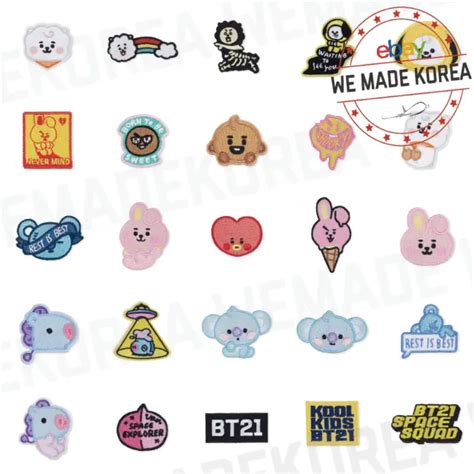 Bt21 Character Wappen Sticker Deco Item 30 Types Official K Pop
