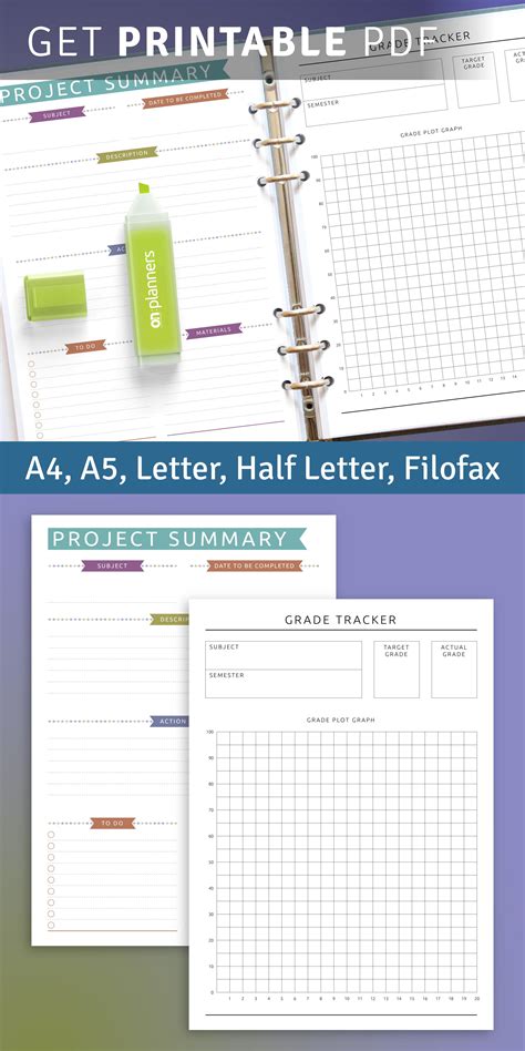 A4 A5 A6 And A7 Printable Planner Pages