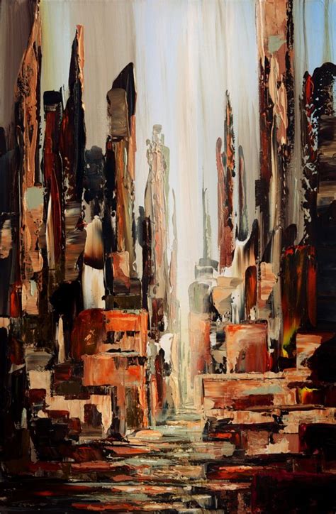 Brown Downtown Abstract Cityscape Abstract Paintings Amazing