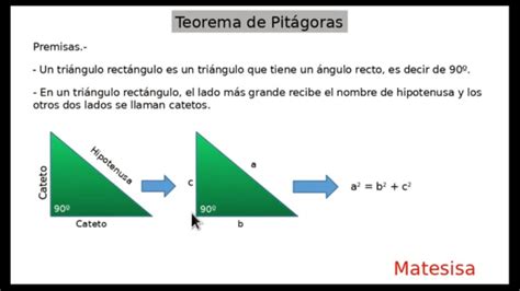 Teorema De Pitágoras Youtube