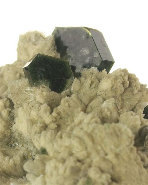 55 Museum Dark Green Apatite Crystals On Clevelandite Sapo Mine