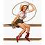 Retro Vintage Pin Up Girl In Cowgirl Costume Stock Images