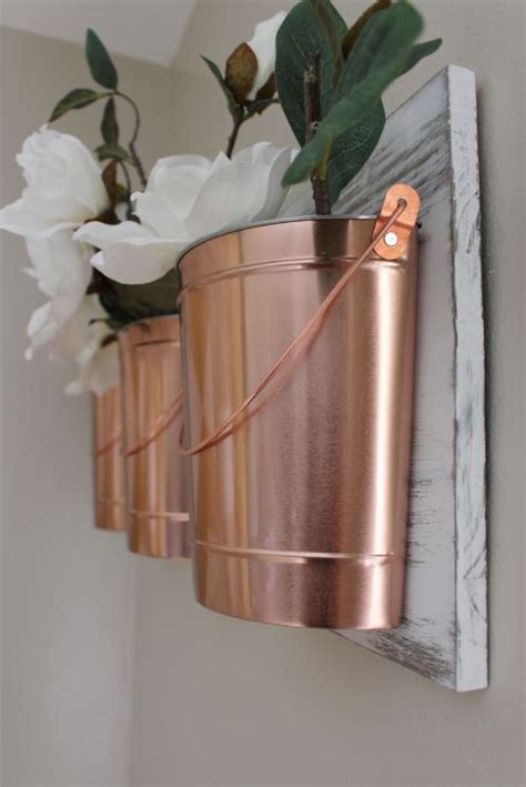 7 stylish ways to decorate your home with copper. Home Project // Copper Buckets For Your Wall - Within the ...