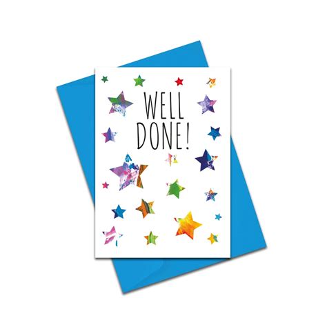 Well Done Card Congratulations Card Well Done Exams Well Etsy