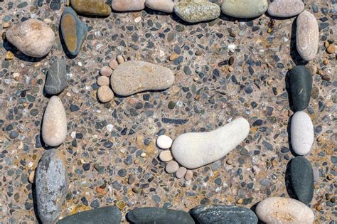 Stone Footprints Are Enclosed In A Frame Stock Photo Image Of Natural