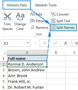 How To Split Names In Excel