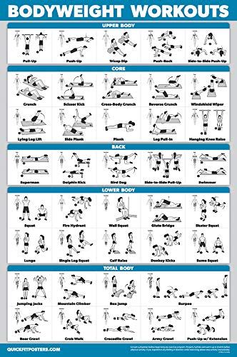 Buy Quickfit Bodyweight Workout Exercise Body Weight Workout Chart