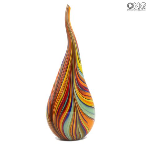 Vases Blown Collection Missoni Drop Vase Multicolor Original Murano Glass Omg®