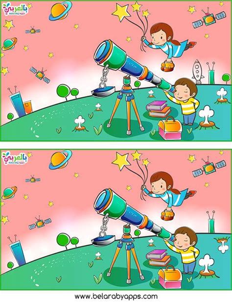 Two Cartoon Images Showing The Same Person Looking Through A Telescope