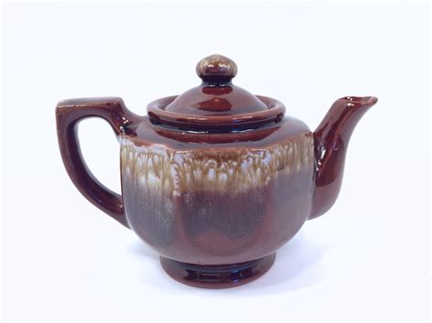 Vintage Brown Ceramic Teapot Made In Korea Small By Quirkyappeal