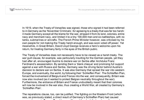 Treaty Of Versailles Gcse History Marked By