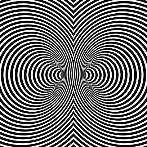 Wormhole Optical Illusion Geometric Black And White Abstract Hypnotic