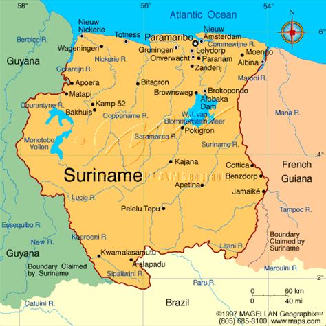 Suriname Geographical Maps Of Suriname