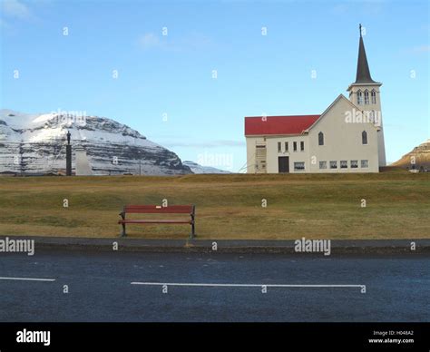 Church Of Grundarfjordur Town And The Famous Mount Kirkjufell Iceland