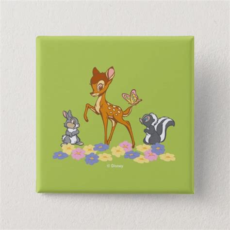 Bambi And Friends Pinback Button