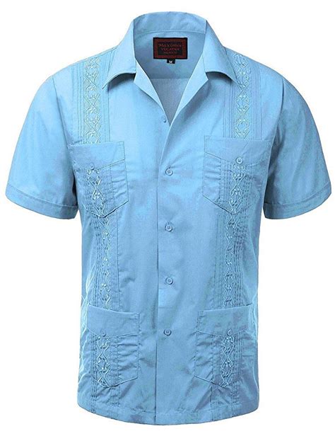 Maximos Mens Short Sleeve Button Up Cuban Guayabera Dress Shirt Ebay