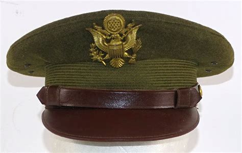 Wwii Army Officer Visor Cap Size 6 78 Griffin Militaria