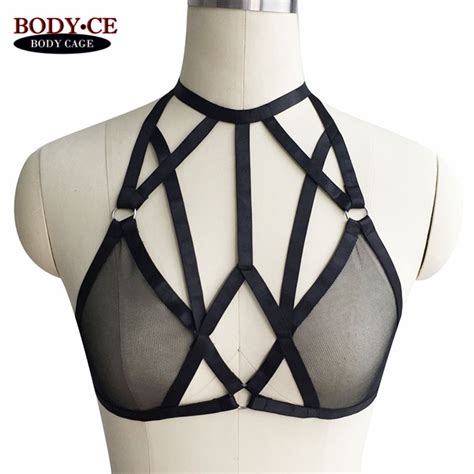 2017 Women Sexy Lace Sheer Bralette Top Bondage Cage Harness Bra Tulle