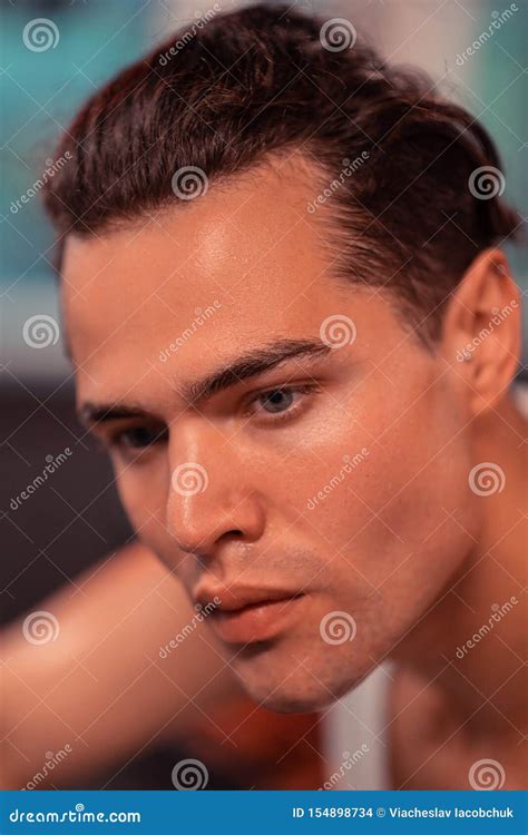 Portrait Of A Serious Determined Young Man Stock Photo Image Of