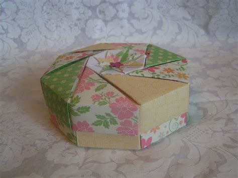 Yellow Green And Pink Floral Octagonal Origami Gift Box Etsy Origami Gift Box Free