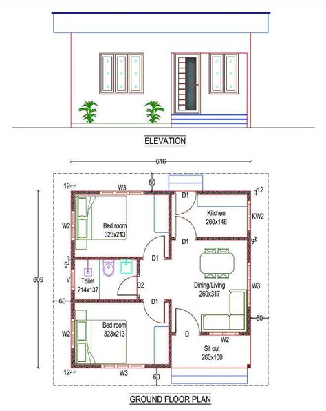 650 Sq Ft 2bhk Simple And Low Budget House And Free Plan 1 Home