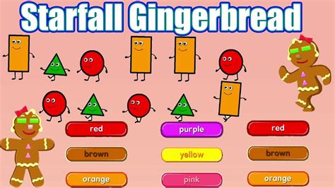 Shapes And Color With Gingerbread ⭐ Starfall Youtube