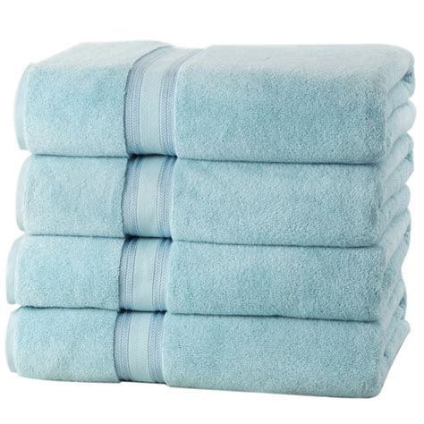 Addy Home Zero Twist 4 Piece Bath Towel Set Blue