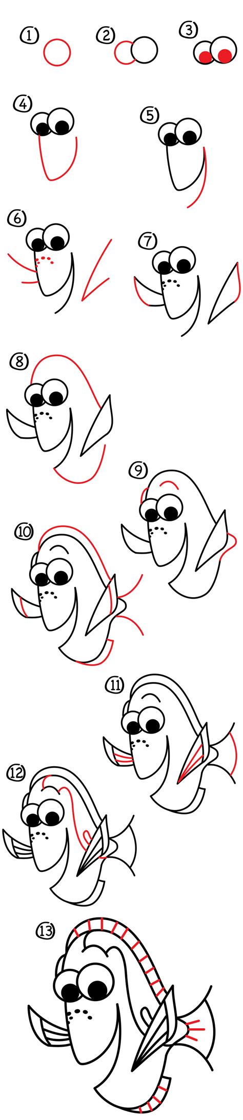 How To Draw Nemo Step By Step How To Draw Dory Dale Sylvia