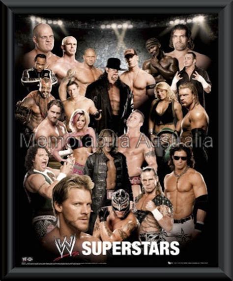 Wwe Superstars Mini Poster Framed Wrestling Sports Memorabilia Memorabilia Australia