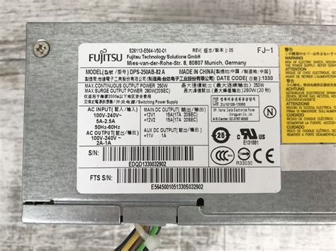 Купить Блок питания Fujitsu Dps 250ab 82 A S26113 E564 V50 01 отзывы