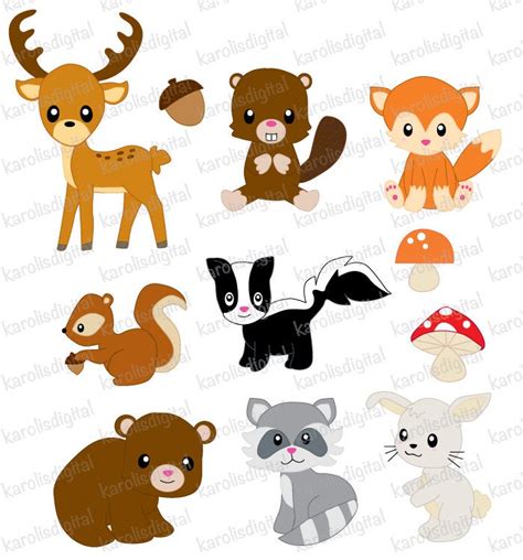 Forest Animals Clip Art Set
