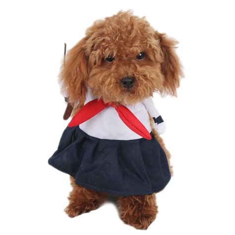 Dogs Costumes Schoolgirl Cosplay Suit Funny Party Holiday Apparel For
