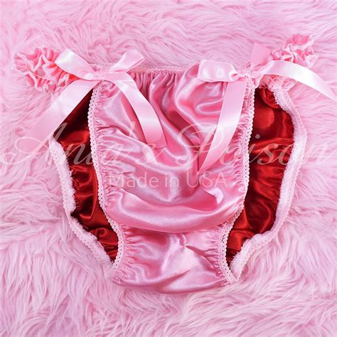 Anias Poison Manties Satin Shiny Mens Sissy Ruffled Side Double Lined Matching Side Panties