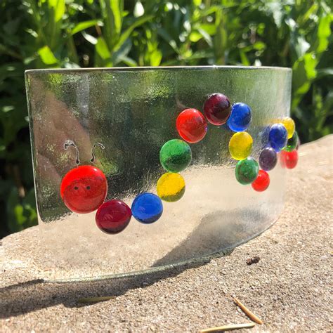 Sale Fused Glass Rainbow Caterpillar Arc Gifts Birthday Nhs