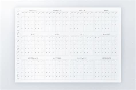 Year At A Glance Wall Calendar The Template Emporium