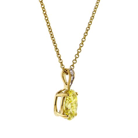 Tiffany And Co Oval Yellow Diamond Pendant Pampillonia Jewelers