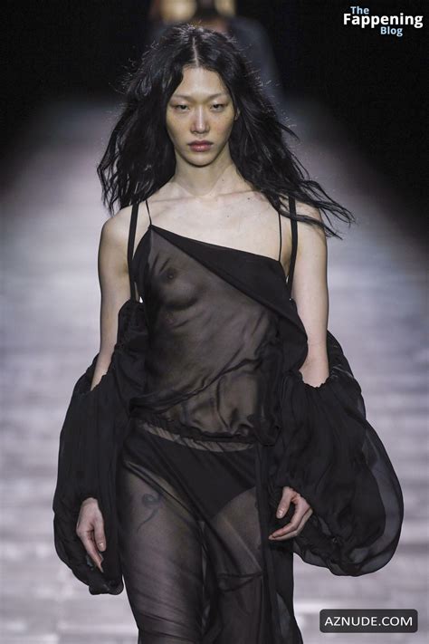 sora choi sexy flashes her hot tit as she walks the runway at the ann demeulemeester fashion