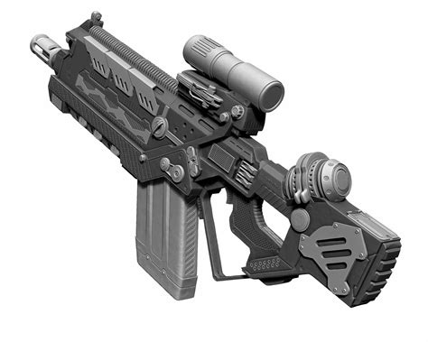 Sci Fi Weapon 3d Model Obj Ztl