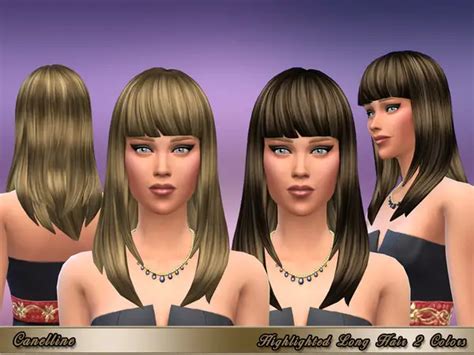 Sims 4 Hairs The Sims Resource Long Straight Hair With Bangs Blond