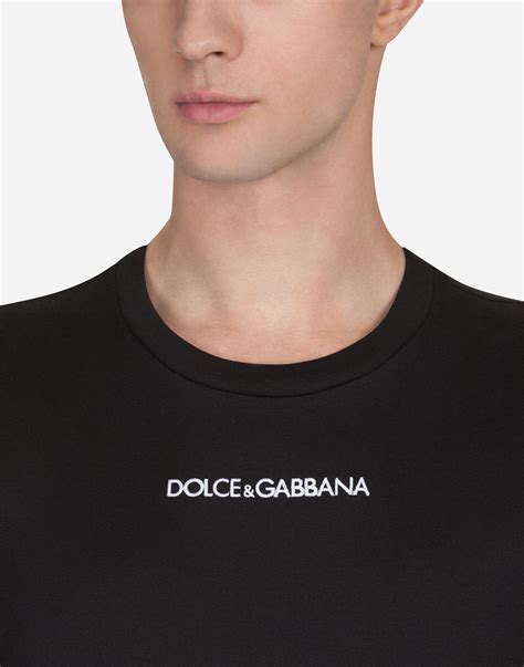 Dolce And Gabbana Cotton T Shirt With Embroidery In Black For Men Lyst