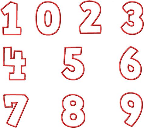 16 Number Applique Font Images Embroidery Number Designs Fonts