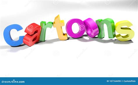Cartoons 3d Colorful Write 3d Rendering Stock Illustration