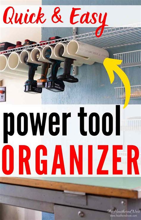 Make another mark every 2 inches after that, with the last one 3 inches from the opposite end. Tool Organizer: quick & easy DIY to organize power tools! | The Heathered Nest