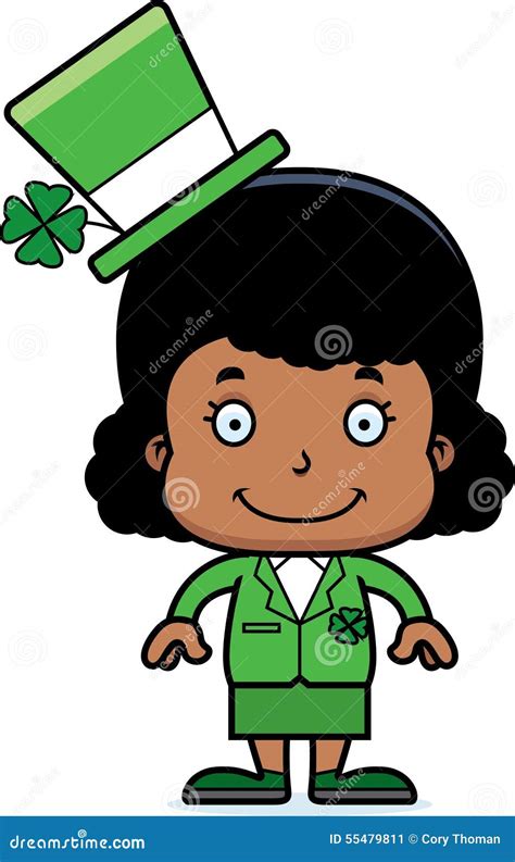 Cartoon Smiling Irish Girl Stock Vector Illustration Of Leprechaun