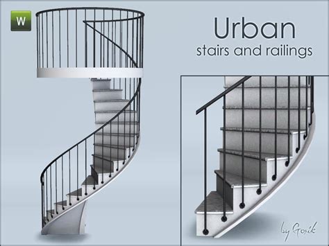 The Sims Resource Urban Spiral Stairs And Railings