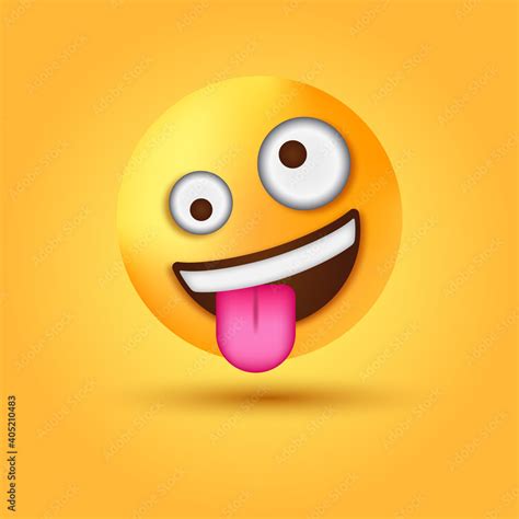 3d Zany Emoji Face Funny Emotion Crazy Goofy Emoticon Grinning Face