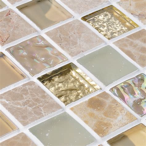 Glass backsplash tile ideas can present themselves in any number of gorgeous ways. Crystal Glass Mirror Tile Backsplash Stone & Glass Blend ...