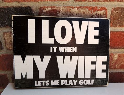 Items Similar To Funny Golf Love My Wife Wood Sign Hand Painted Golf
