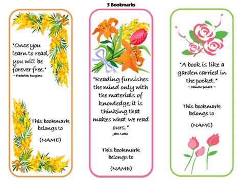 Printable Bookmarks Template Free Bookmark Templates Ms Office