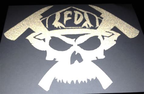 Custom Firefighter Decals Fd Skull And Axes Decal